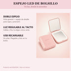 Espejo LED NOLESSIA: doble espejo, luz regulable, USB recargable