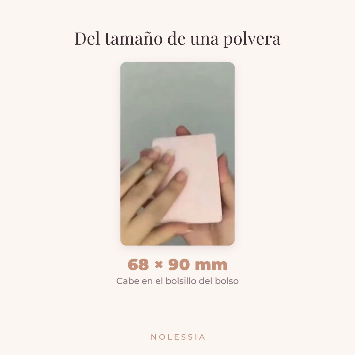 Espejo NOLESSIA de 68 x 90 mm, del tamaño de una polvera