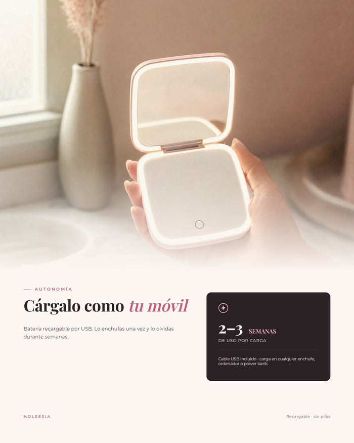 Carga en minutos, batería recargable